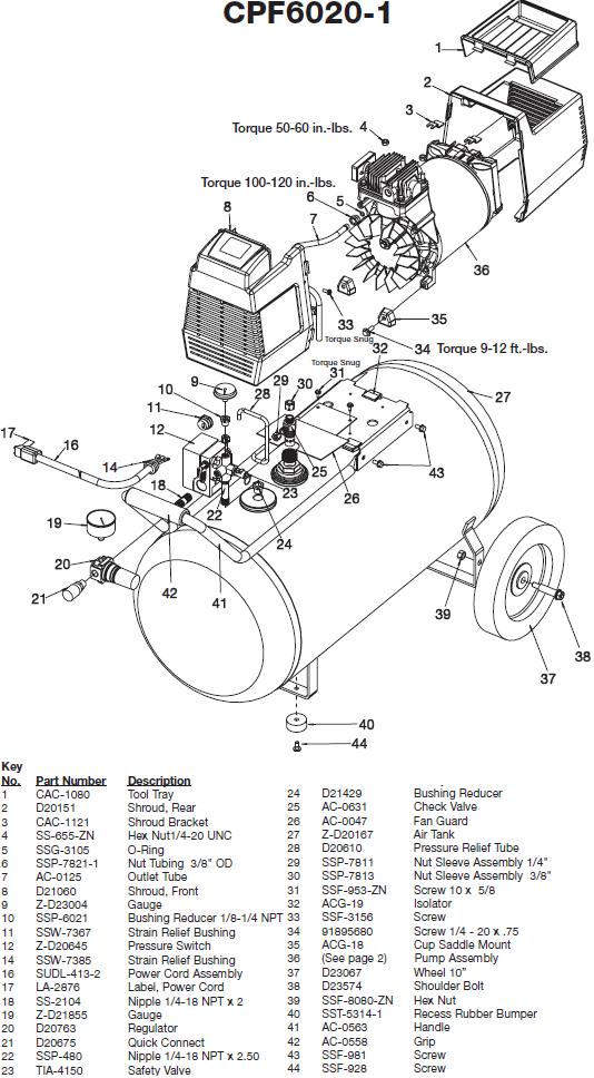 Devilbiss CPF6020-1 Compressor Breakdown